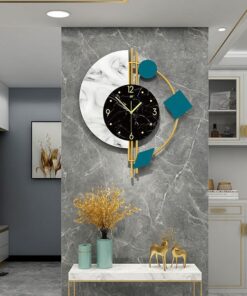 Đồng hồ treo tường bán nguyệt đá
