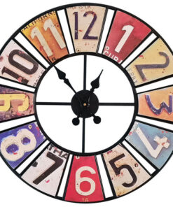 Đồng hồ treo tường hình tròn dạng biển số độc đáo 60cm.()