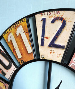 Đồng hồ treo tường hình tròn dạng biển số độc đáo 60cm.()