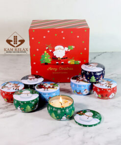 Hũ nến thơm Mini họa tiết Noel làm quà tặng Giáng sinh