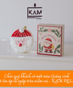 Nến thơm Handmade hình ông già Noel quà tặng Noel hương Pear Freesia