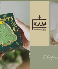 Nến thơm hình cây thông Noel 7 màu sắc 7 mùi hương trang trí Giáng sinh