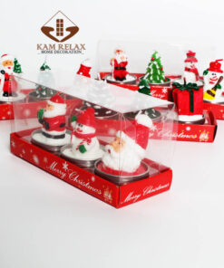 SET quà tặng nến thơm NOEL 3 hũ nến hình ông già noel, cây thông, ngôi nhà