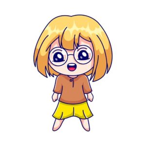 Avatar anime nữ chibi đeo kính
