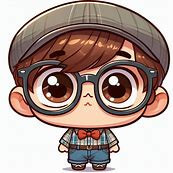 Avatar anime nam chibi đeo kính