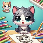 Avatar mèo vẽ tranh